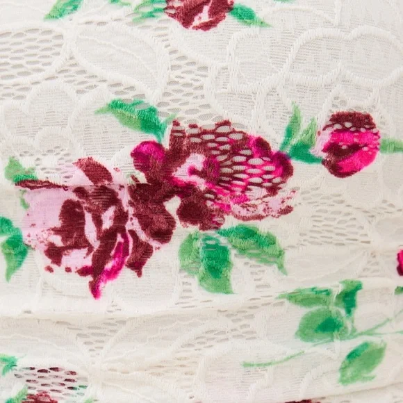 AFRM Marlo Crochet Lace Maxi Dress Pink And White Floral Size S - Picture 3 of 12